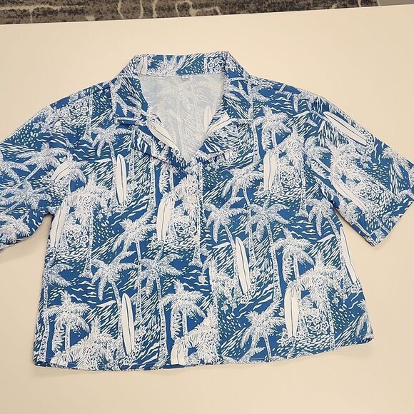 Hawaiian Print Se8n Crop Top S - Picture 1 of 6